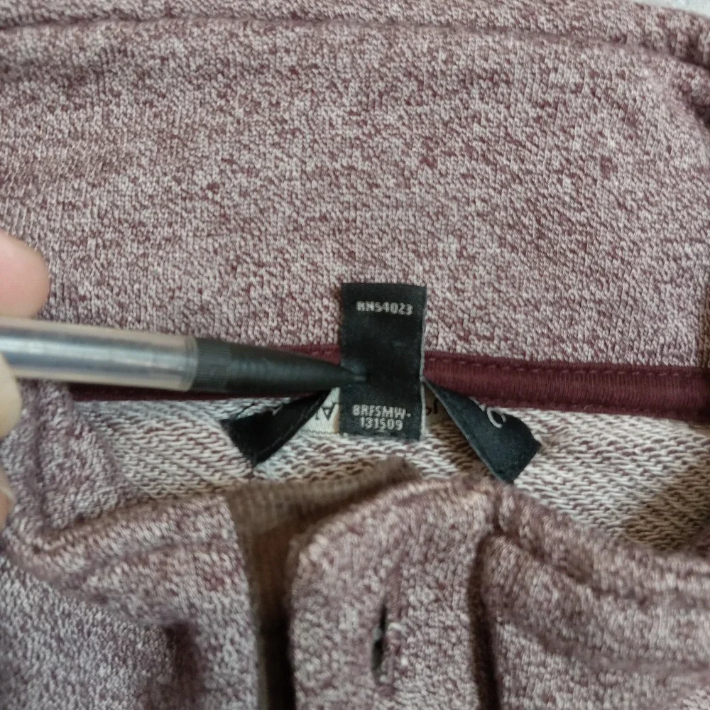 Banana Republic Marlo Button Mock Sweater Mens S Burgundy Marled Pullover